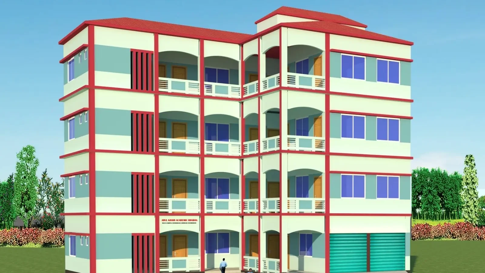 Architectural rendering of the four-storey Abul Khair Academic Building