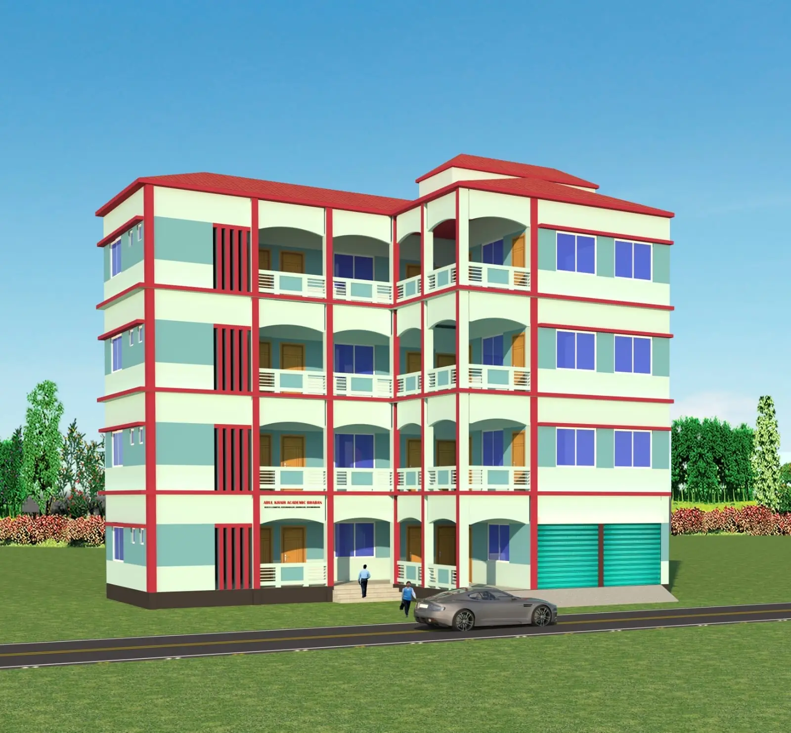 Architectural rendering of the four-storey Abul Khair Academic Building
