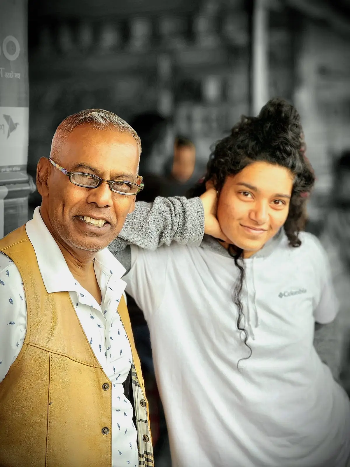 Marshall M. Hussain with his daughter